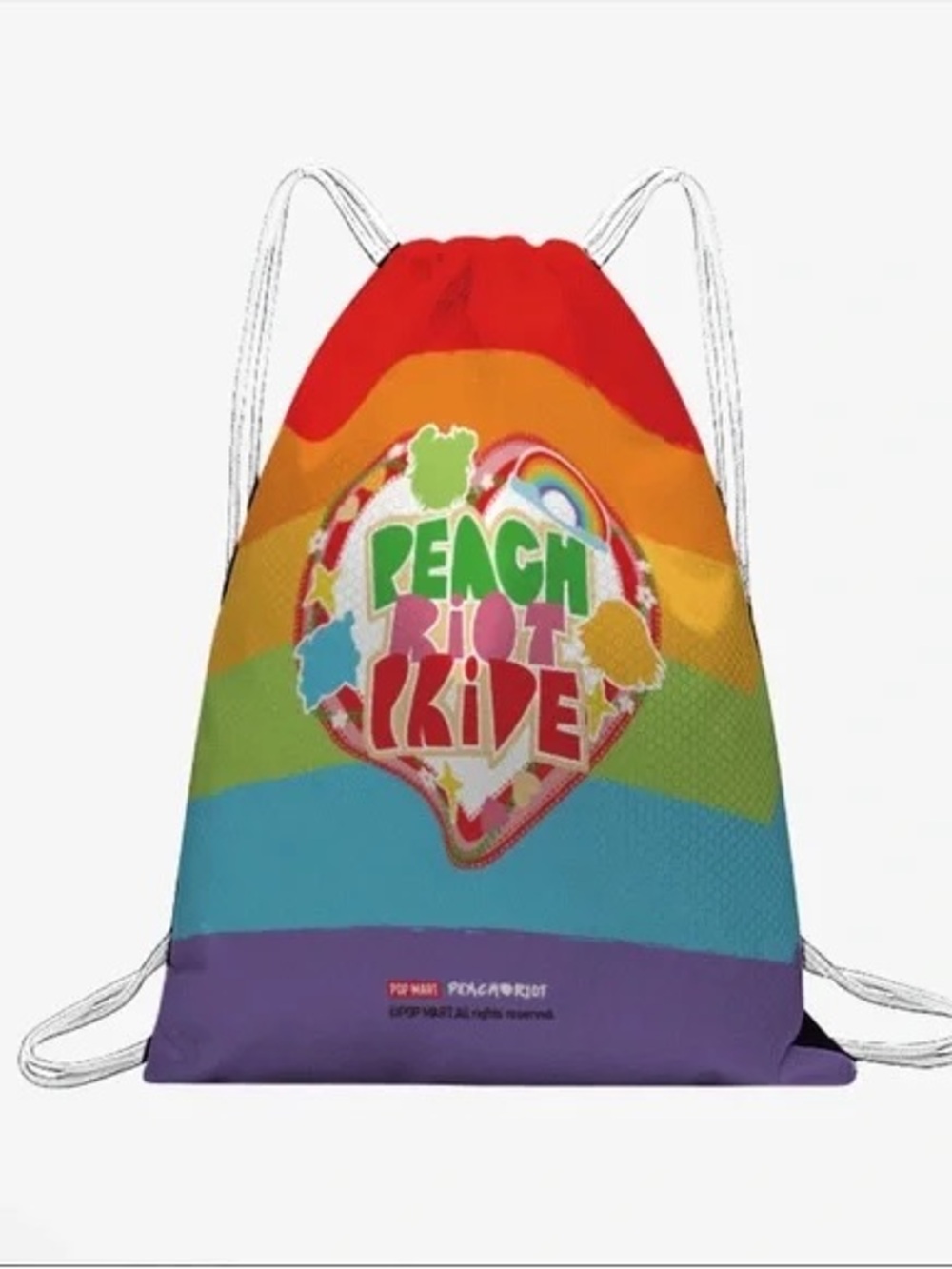 Peach Riot Pride Rainbow Drawstring Tote - Picture 1 of 2